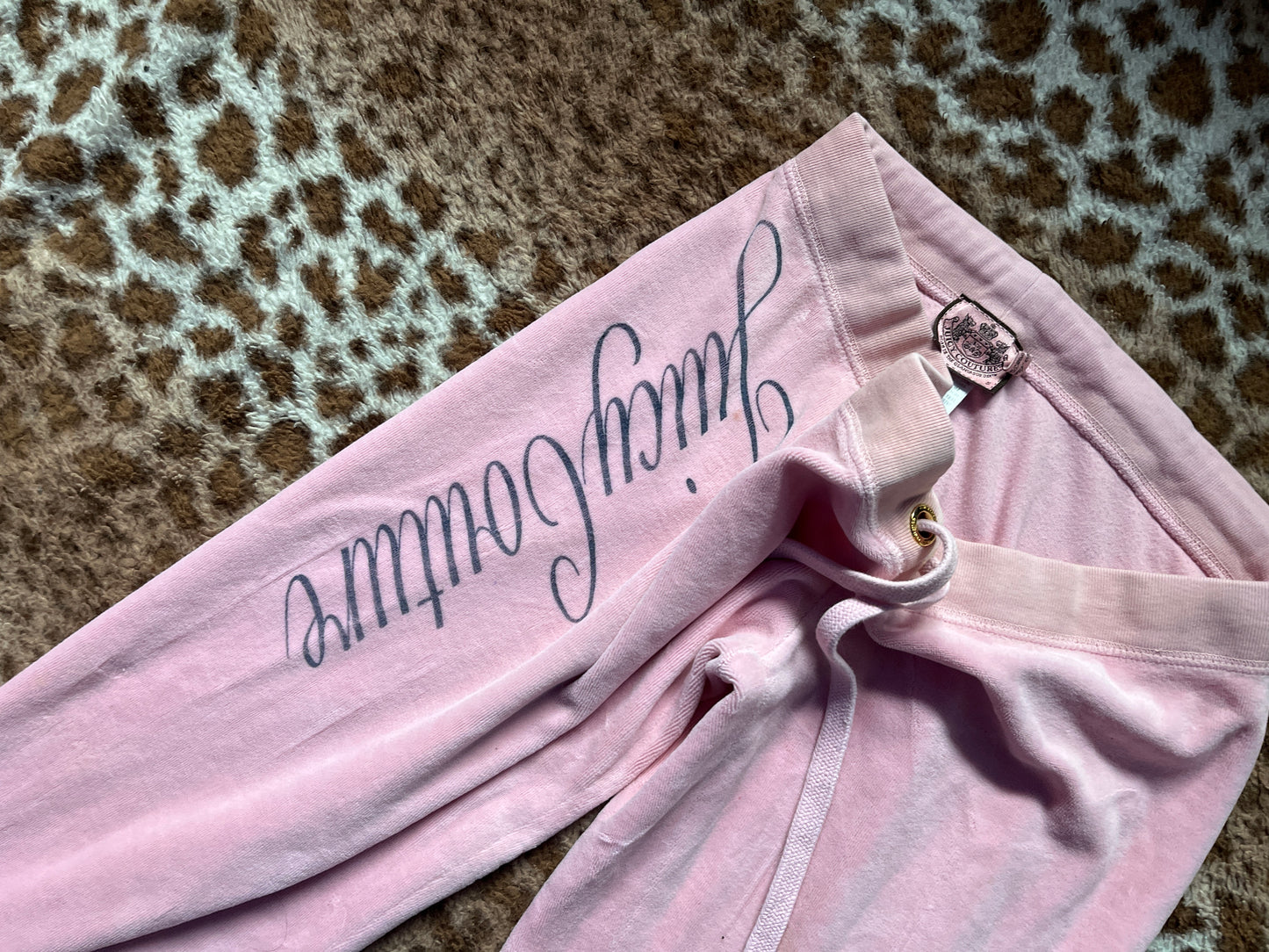 Vintage Juicy Couture baby pink tracksuit bottoms velour