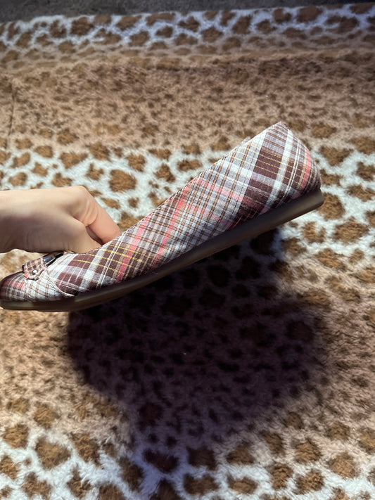 Vintage American Eagle slips plaid pink and brown