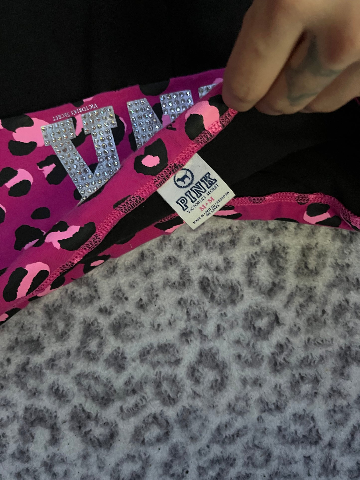 Vintage Victoria Secret PINK foldover leggings flare leopard print