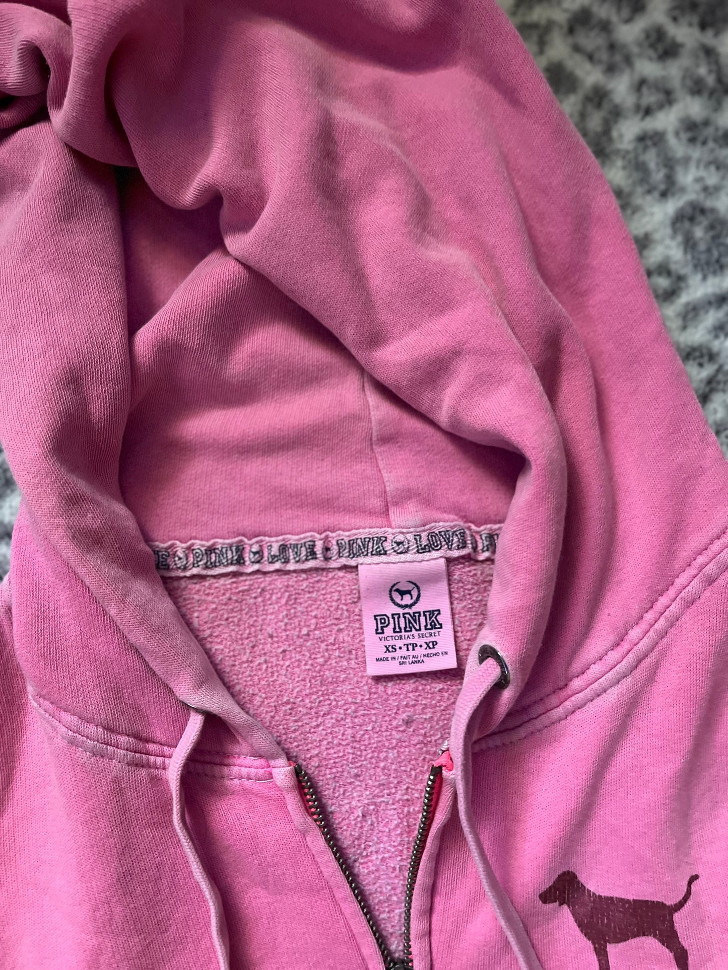 Vintage Victoria secret leopard print gemstone zip up