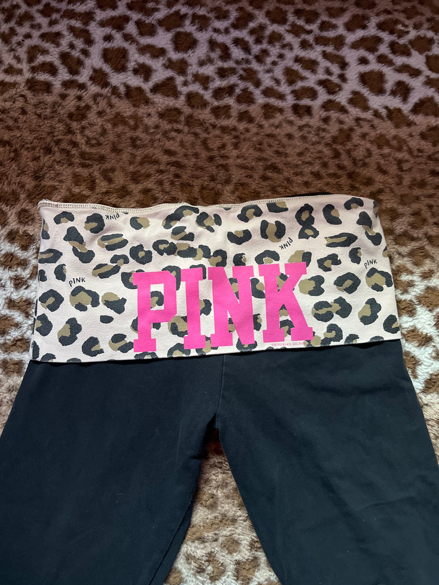 Vintage victoria’s Secret pink  foldovers leopard htf