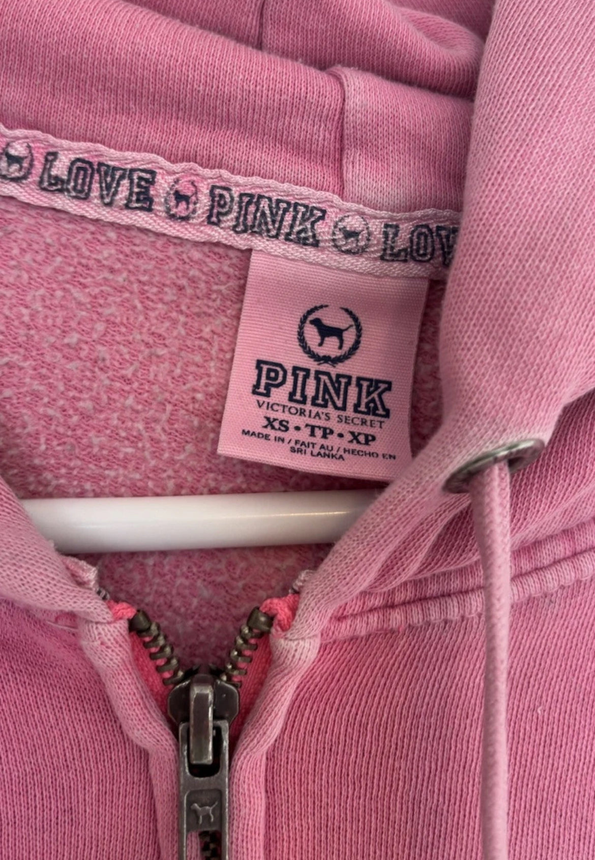 Vintage Victoria secret pink leopard rhinestone zip up