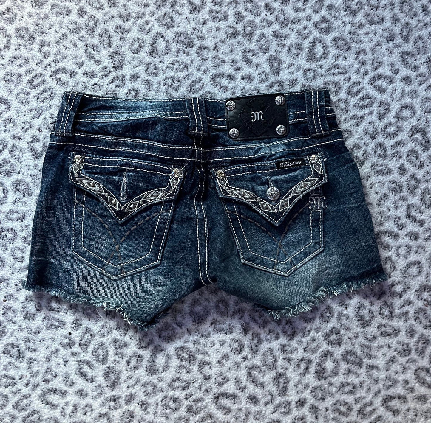 Vintage Miss Me shorts with gemstones mini lowrise